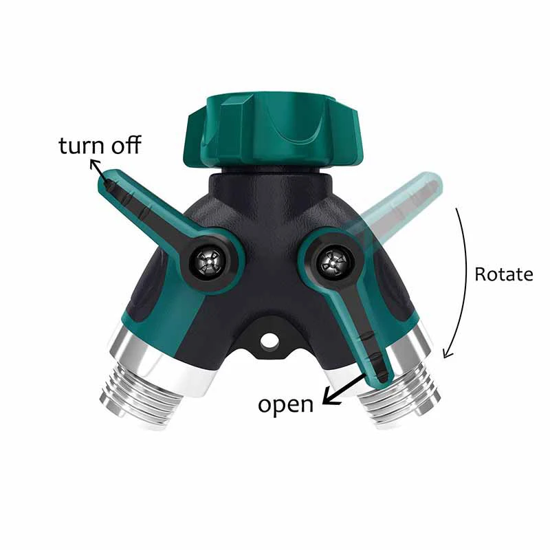 Divisor de manguera de jardín de 2 vías, Conector de riego tipo Y, distribuidor para grifo al aire libre, 3/4 pulgadas, UE, EE. UU., 1 unidad
