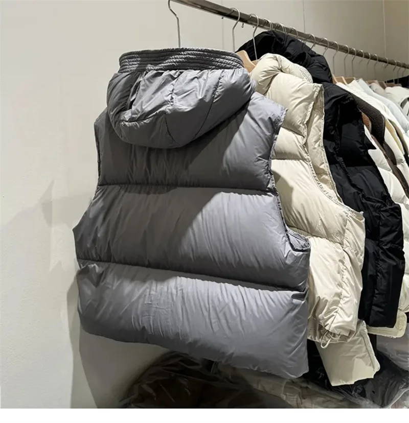 ZAROY, chaquetas y chalecos de otoño e invierno para mujer, chaleco informal con capucha y bolsillos con cremallera, ropa de abrigo, chaqueta sin mangas de algodón, куртка