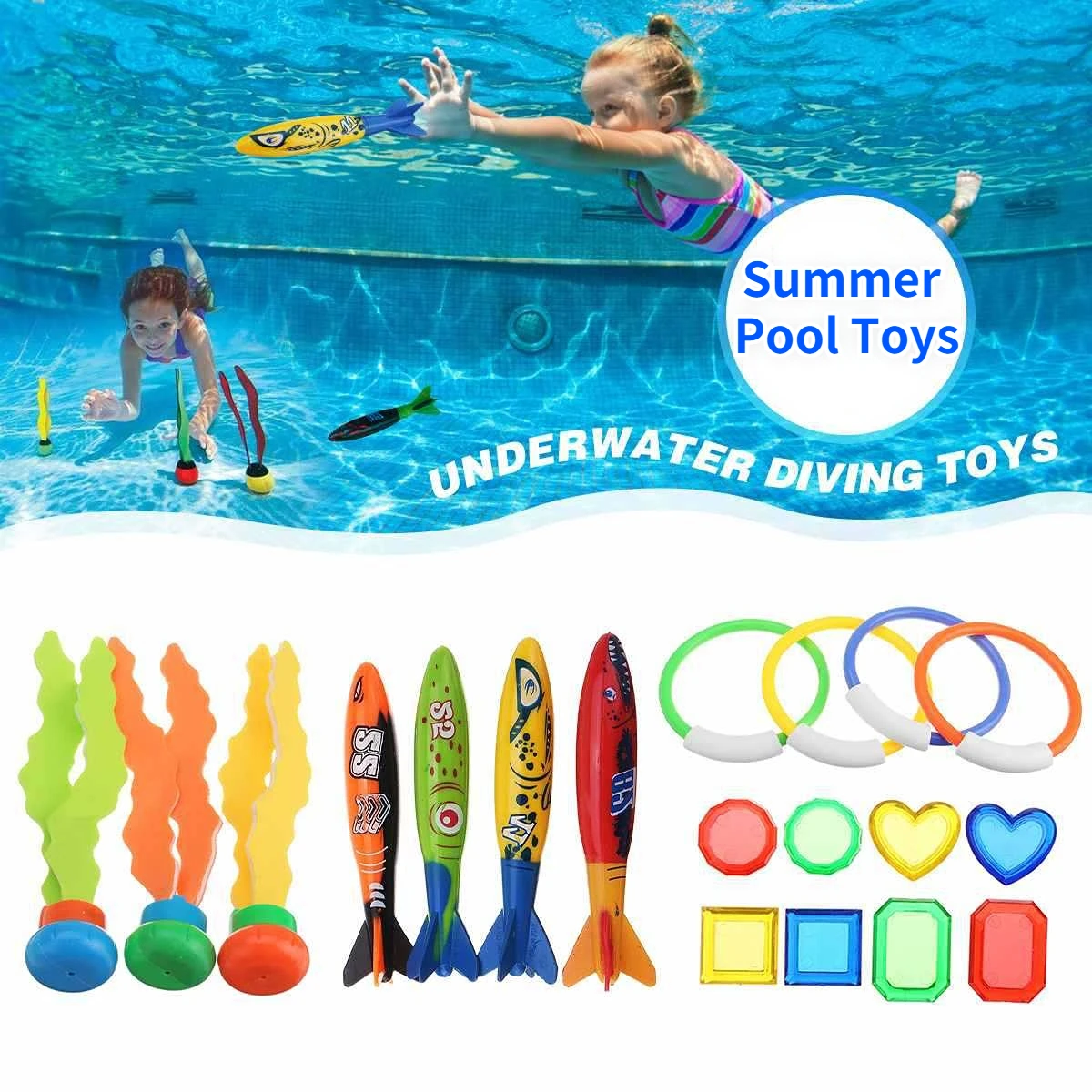 Juguete de lanzamiento de cohete de tiburón para niños, juego de buceo en la piscina, juegos divertidos de agua, educativos juguetes de baño de agua para bebés, regalos