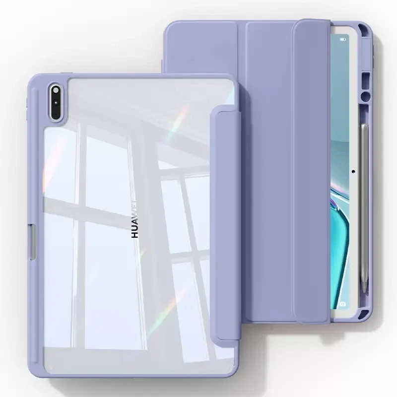 Funda acrílica transparente para Huawei Matepad Air 11,5 2023 11 10,4 Pro 11 10,8, funda con soporte para lápiz para Honor Pad V6 V7, fundas de 10,4 pulgadas