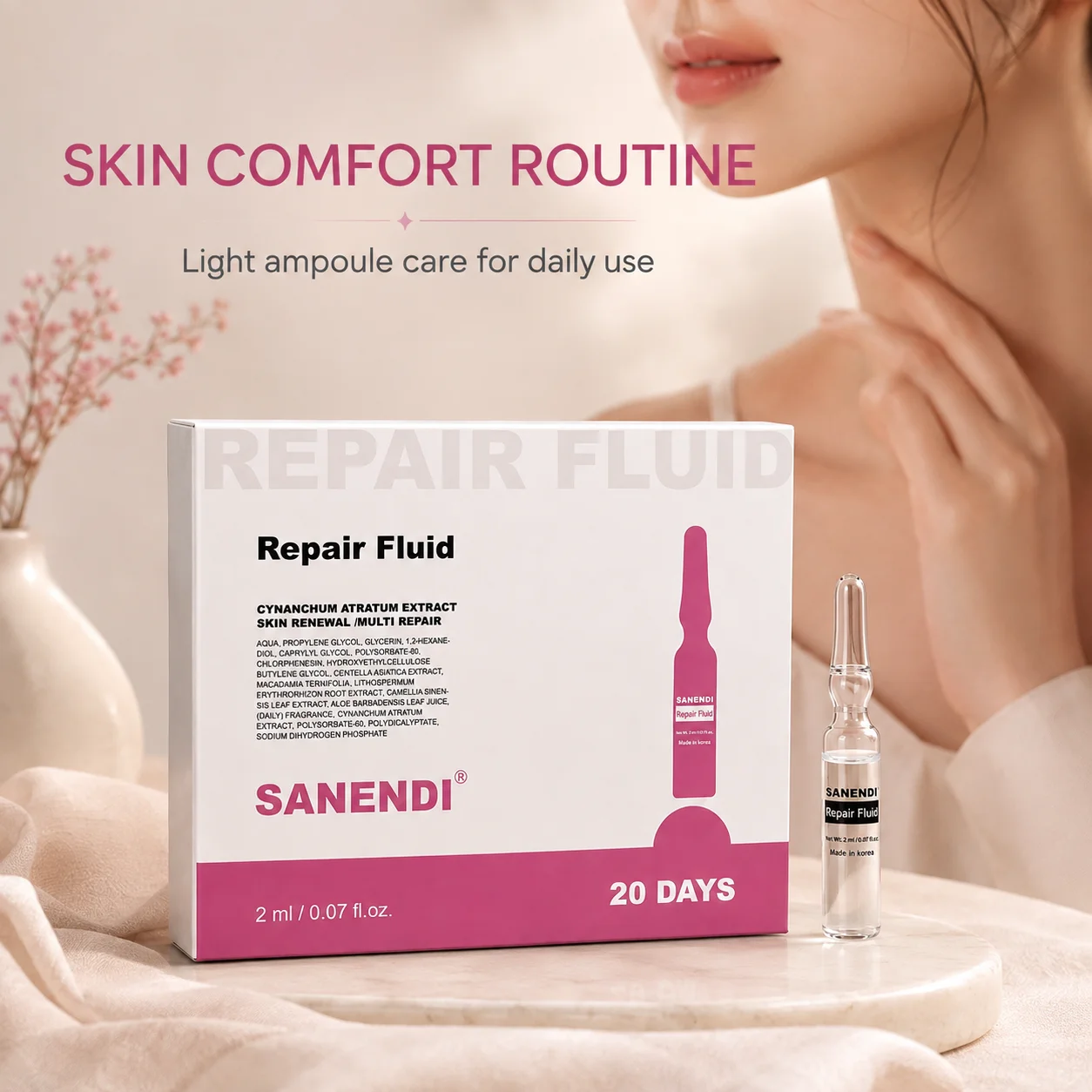 Kit Reparador para Piel con Problemas Sanendi, Suero BBGLOW Hidratante y Purificante, Cuidado Facial Diario, Ampollas Coreanas para el Cuidado de la Piel, Esencia de Salón de Belleza