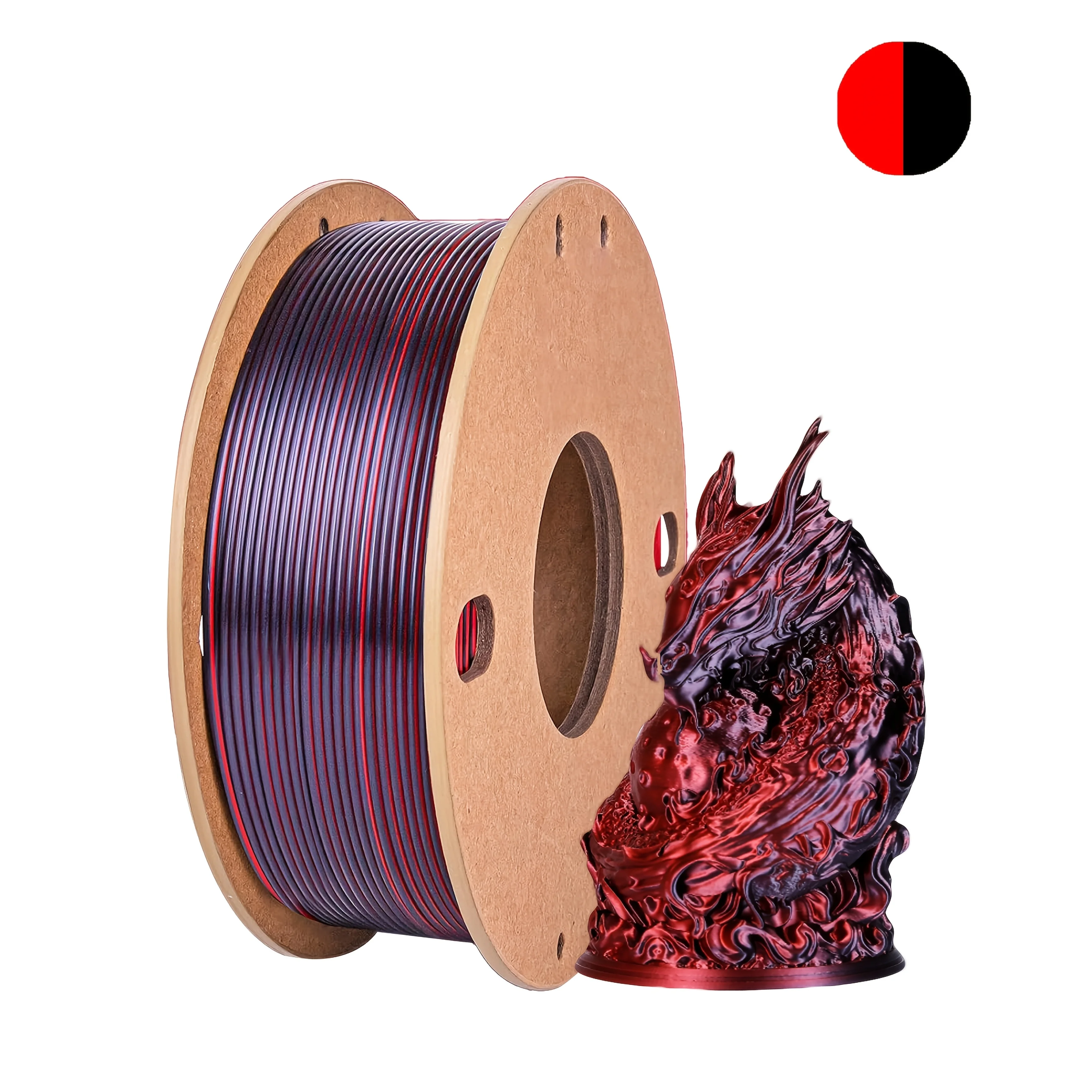 Filamento de Seda PLA de Tres Colores, 250g por Rollo, Peso Neto, Apto para Impresoras 3D FDM, Material de Impresión 3D PLA de Seda de 1.75mm