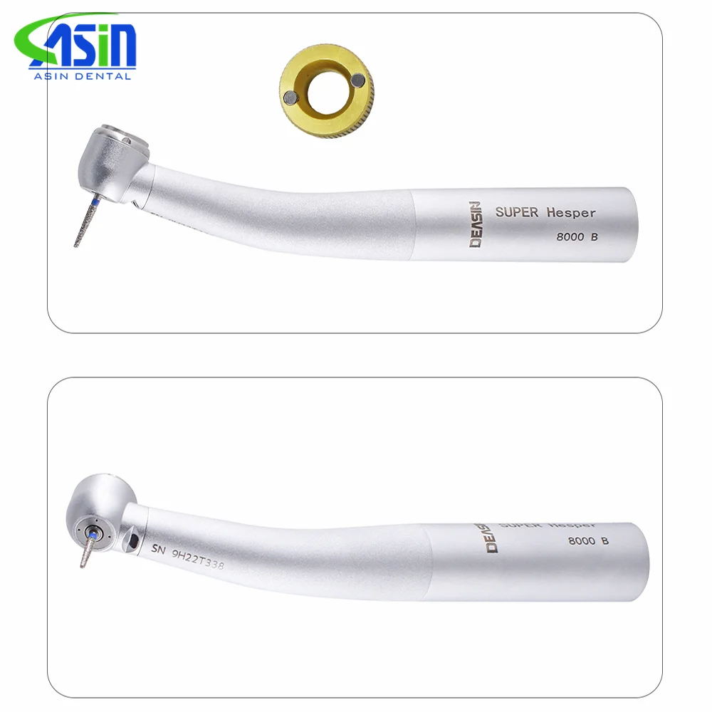 Pieza de mano de fibra óptica Dental 8000B, cabezal de torsión, turbina de aire, rodamiento de cerámica, herramienta de dentista Compatible con conectores KAVO de 6 orificios