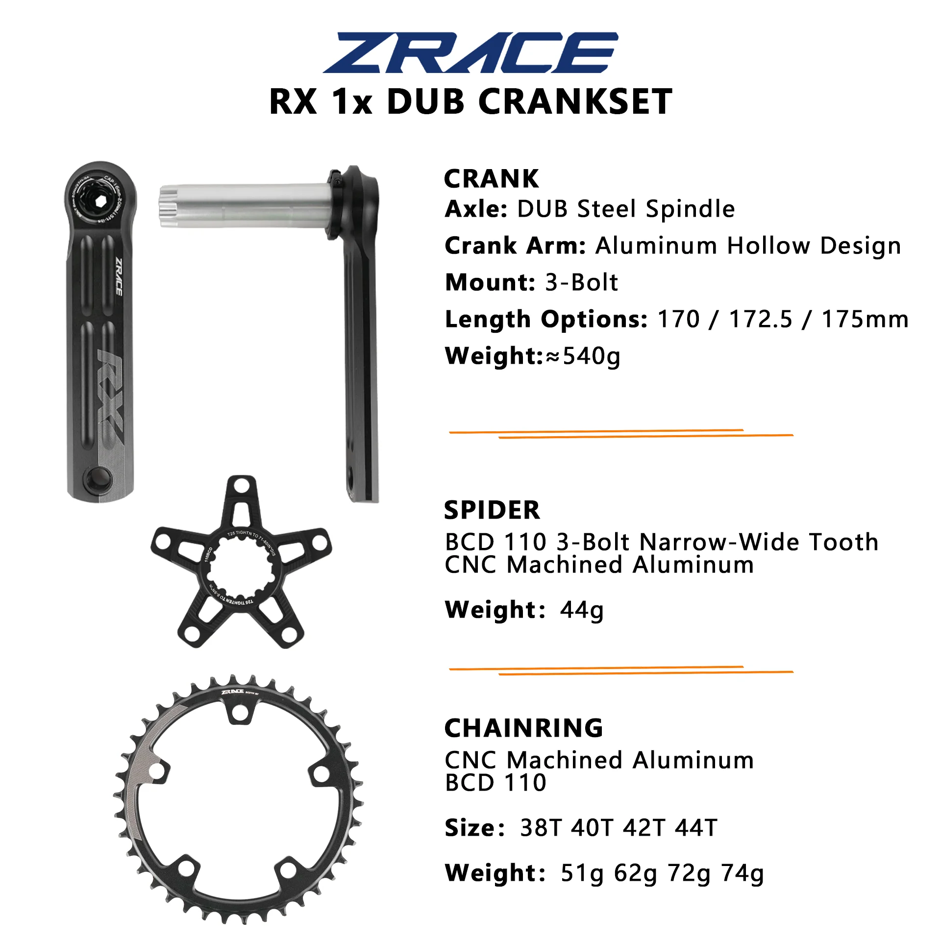 Grupo de Transmisión Mecánico LTWOO GR9 para Bicicleta Gravel CX 1x11S con Cassette ZRACE, Bielas, Cadena, Cable de Transmisión, Kit de Frenos de Disco, Opciones de 48T y 50T