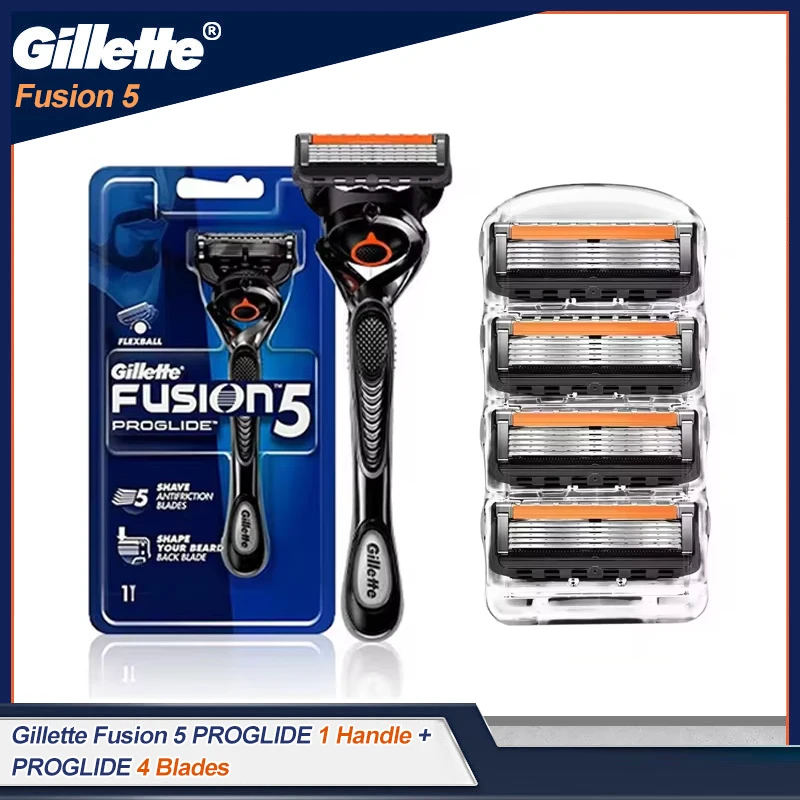 Afeitadora Gillette Fusion 5 Proglide, maquinilla de afeitar de seguridad Manual, mango FlexBall, recambios de cuchillas de 5 capas para afeitado de barba y cara de hombre