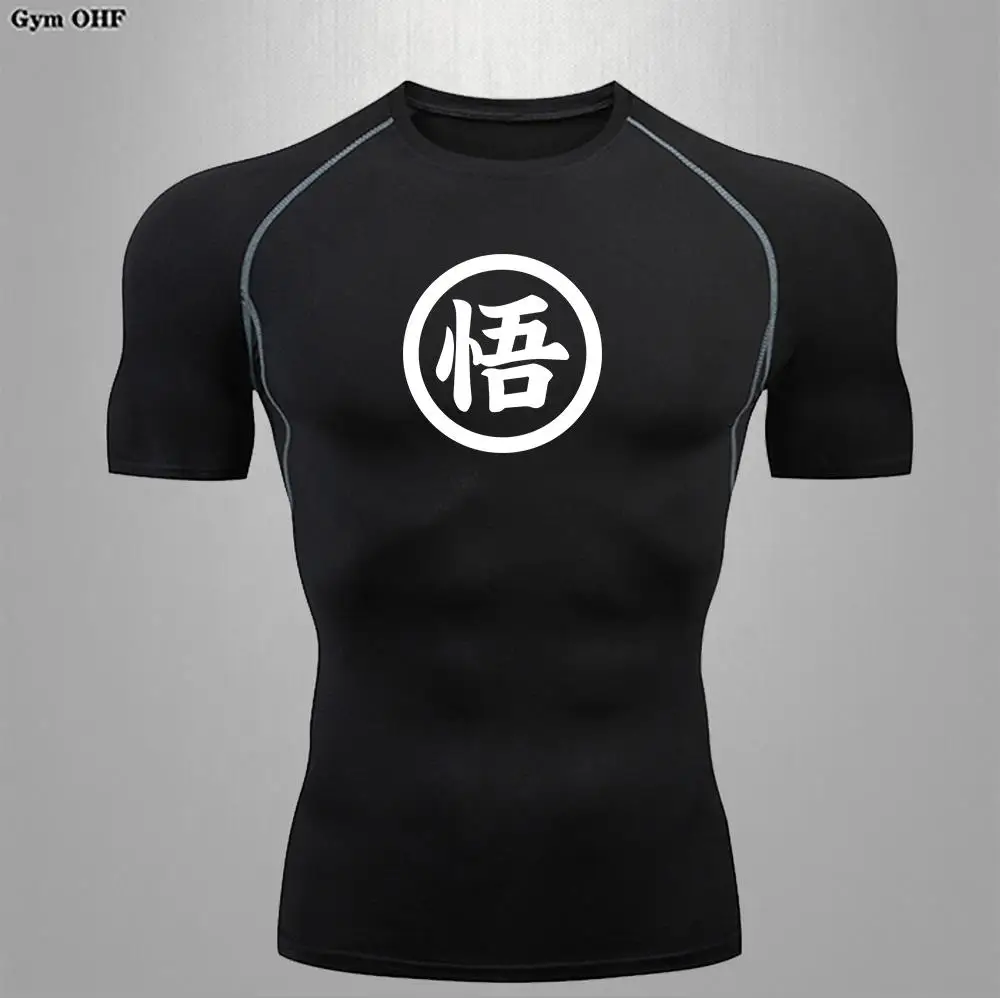 Camisas de compresión con estampado de Goku para hombre, camisetas interiores para gimnasio, entrenamiento, correr, Fitness, capa Base, ejercicio aeróbico de secado rápido, camisetas para hombre