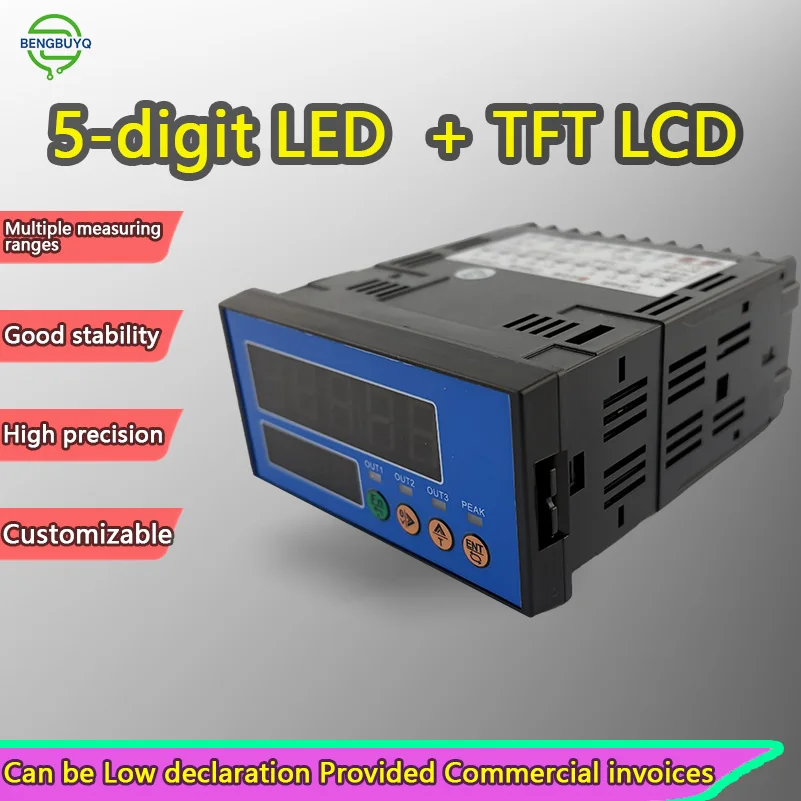 Celda de Carga Digital de 5 Dígitos con Indicador, 8-28V CC, 80-265V CA, 50kg-5t, 1.0-2.0mV/V, IP66, de Acero Aleado, Kit de Sistema de Pesaje