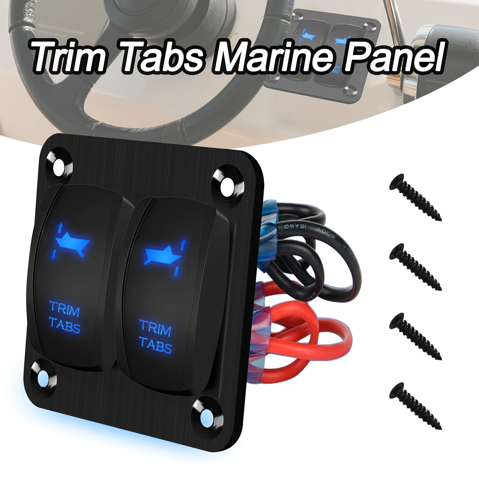 Panel de interruptor de lengüetas de ajuste (encendido)-apagado-(encendido) Panel de interruptor basculante momentáneo para consola de barcos marinos 12V/20A 24V/10A impermeable IP68