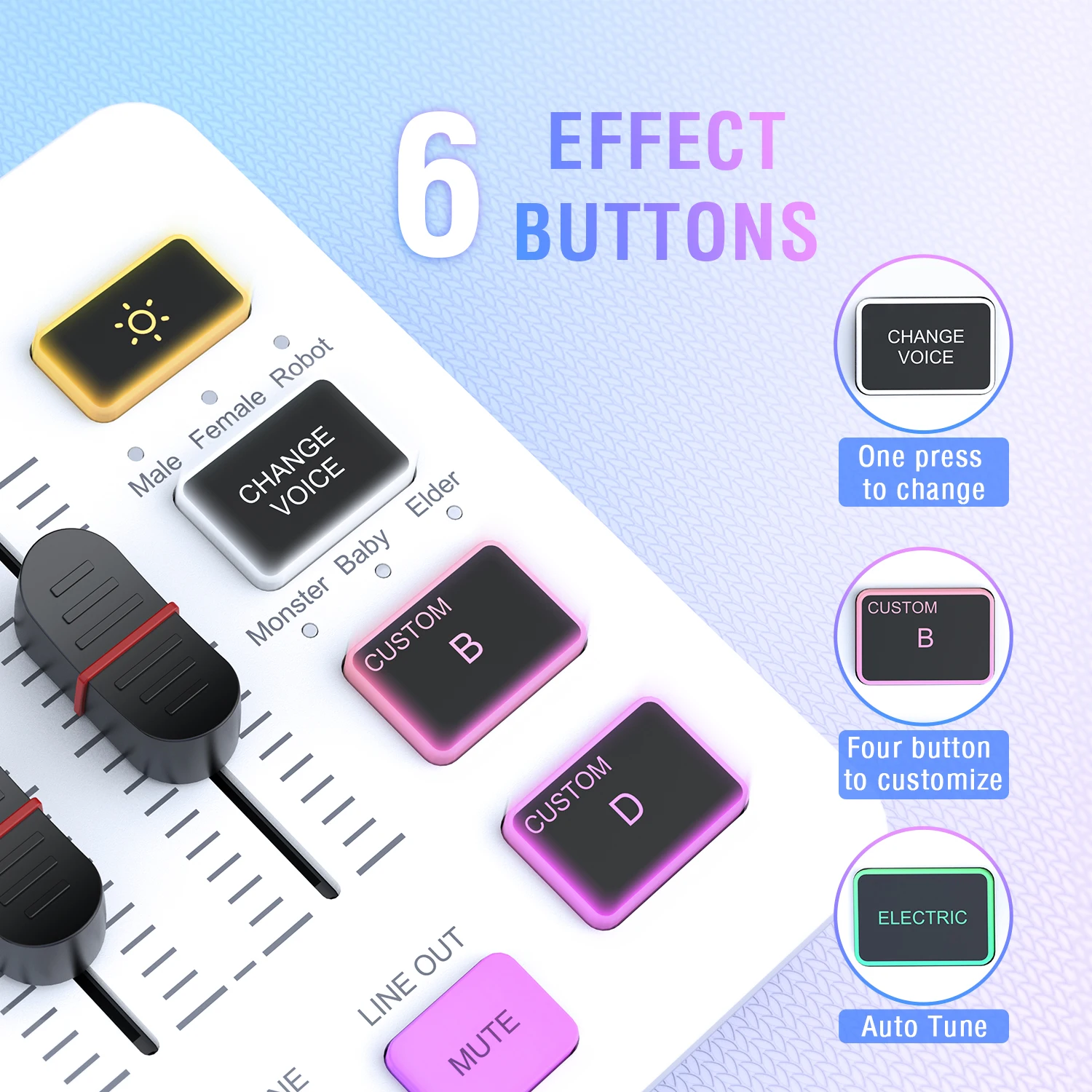 Mezclador USB para Juegos FIFINE con 4 Canales/Interfaz de Micrófono XLR/RGB, Mezclador de Sonido para Transmisión de Podcasts y Juegos AmpliGame SC3W