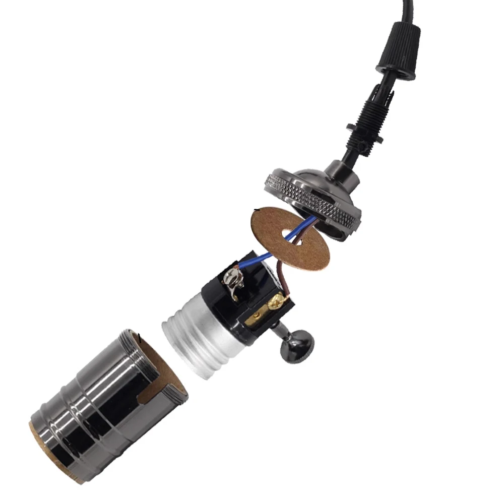 Portalámparas Vintage Edison E26 E27, Base de bombilla de tornillo, luz de aluminio 110V 220V, enchufe Industrial Retro, portalámparas colgante