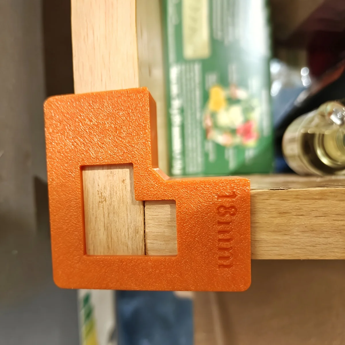 90 °   Soporte en T de ángulo recto para tablero laminado de 18 mm, soporte para estante de gabinete, posicionador de montaje para muebles de bricolaje y carpintería