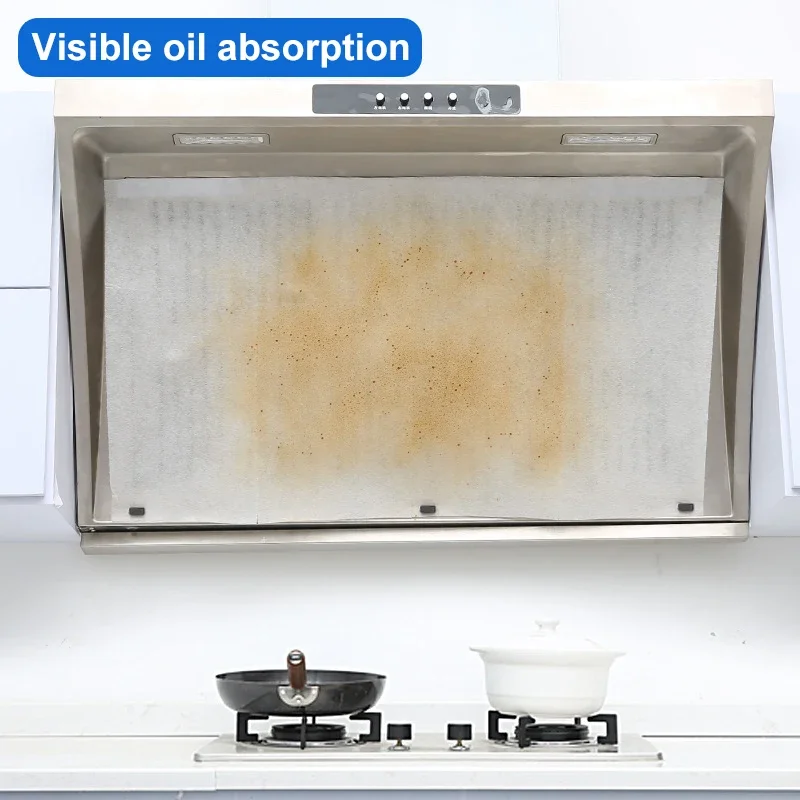 Papel de filtro de aceite de cocina de 46cm x 5M, papel absorbente no tejido, filtros de algodón antiaceite, Extractor de campana, filtro de protección del ventilador