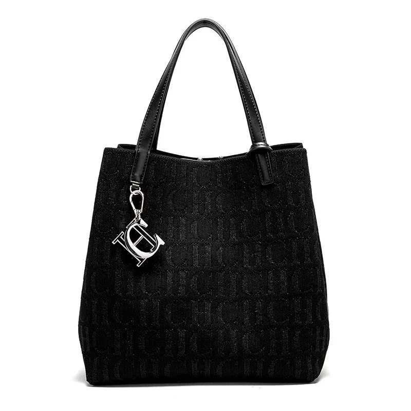 Bolso Tote CH para Mujer, Bolso de Mano de Lujo con Monograma Tejido, Bolso de Hombro Elegante de Gran Capacidad para el Uso Diario