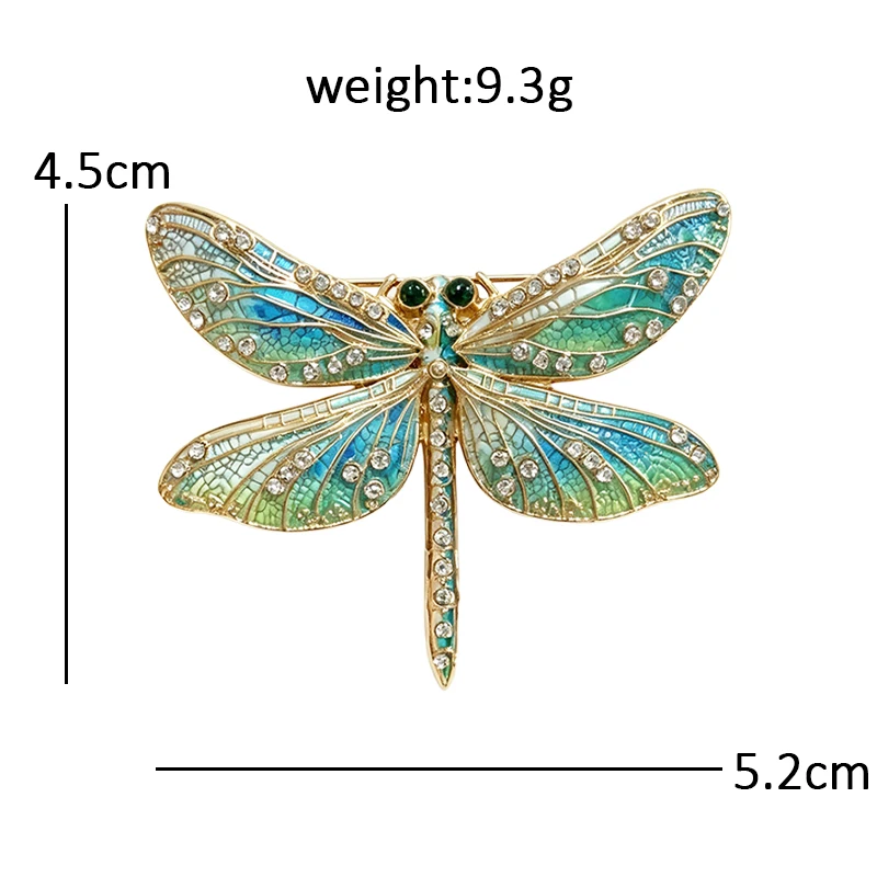 Wuli&baby Hermosos broches de libélula para mujer, unisex, 3 colores, con diamantes de imitación, insectos, broches para fiesta de oficina, regalos