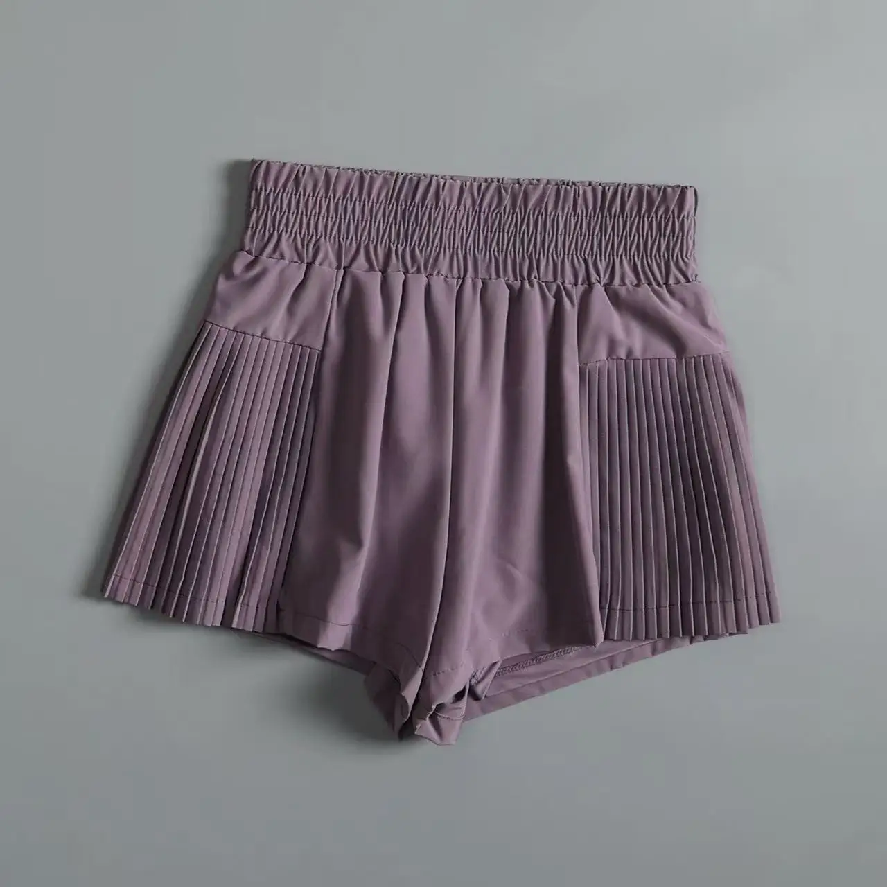 Pantalones cortos deportivos con bolsillos para mujer, pantalones cortos de secado rápido, pantalones de Yoga de dos piezas de imitación de cintura alta, pantalones cortos para correr y Fitness de verano