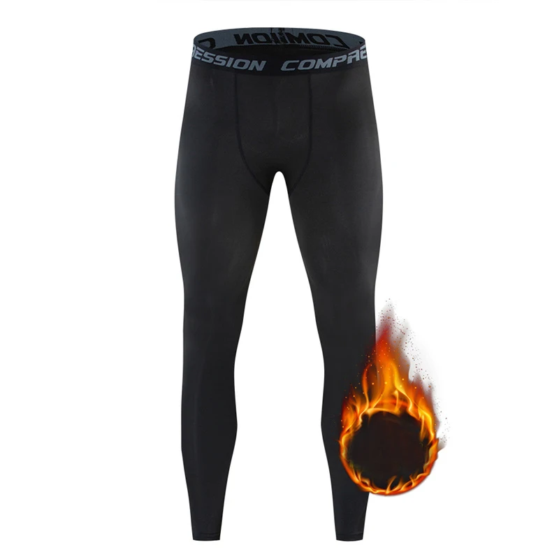 Nuevos hombres Pro baloncesto fútbol correr deportes Fitness entrenamiento Leggings alto estiramiento fondo Otoño Invierno pantalones de lana