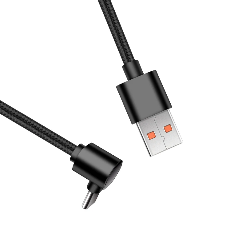 0,25 m/0,5 m/1m/2m codo de 90 grados Nylon trenzado 5A codo de carga rápida USB a Cable tipo C para iPhone Samsung Huawei Xiaomi