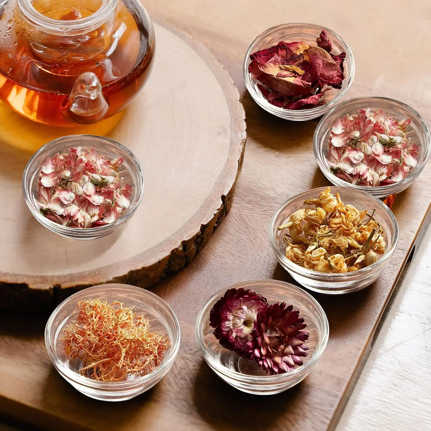 Mini tazones de preparación de vidrio de 1,5 oz, cuencos de Ramekins de vidrio para servir platos, mezclar, cocinar salsa, nueces, dulces, postres, ensalada
