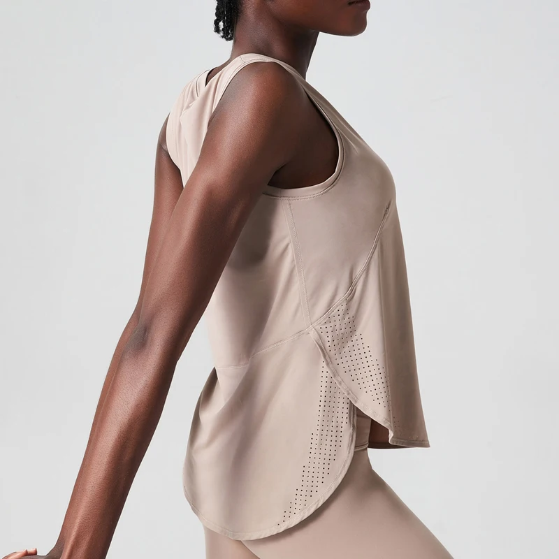 Camiseta de Yoga sin mangas para mujer, camiseta holgada sin mangas para correr y Fitness, chaleco de gimnasio transpirable de secado rápido, ropa deportiva de entrenamiento para mujer