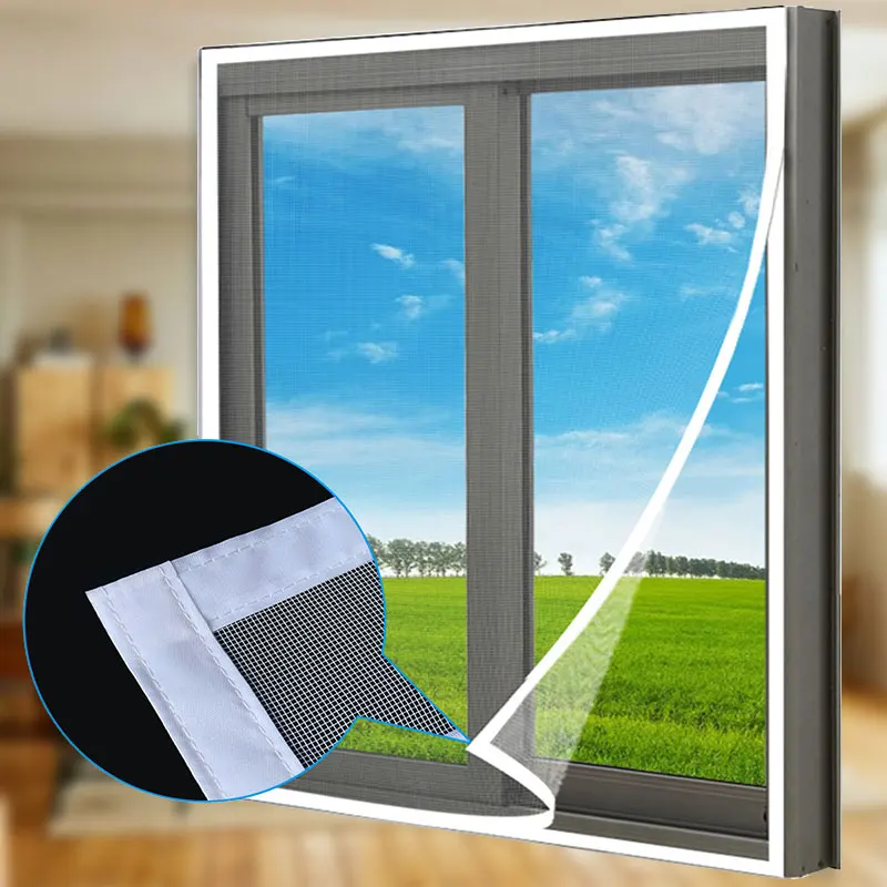 Mosquiteras para ventanas, pantallas antimosquitos para ventanas, malla antiinsectos, tul de aire, mosquitos y moscas invisibles de fibra de vidrio blanca
