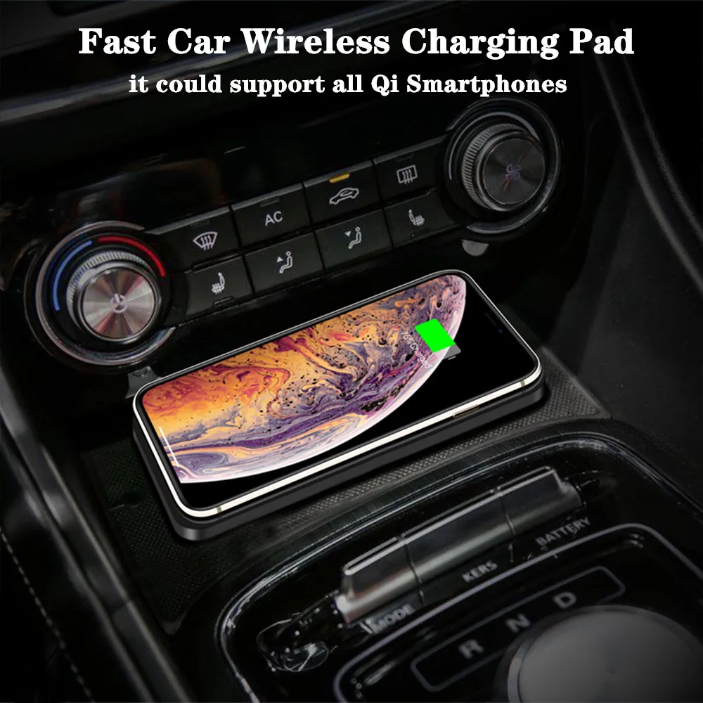 Cargador inalámbrico de coche, almohadilla antideslizante de silicona para iPhone 15, 14, 13, 12, Samsung S24, S23, Xiaomi, almohadilla de carga de inducción rápida para teléfono de coche