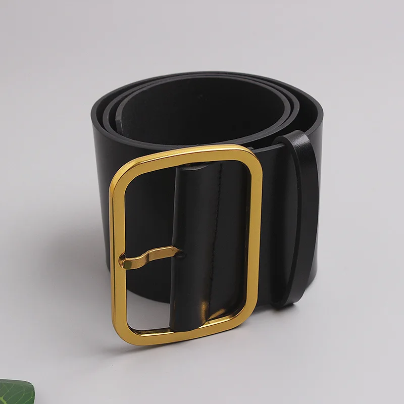 Cinturones de cuero genuino de 9,5 cm para mujer, cinturón de corsé de cintura femenina de diseñador de lujo, cinturón ancho y grande, accesorio para vestido