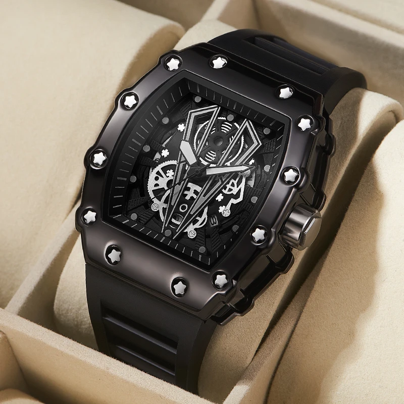 Reloj de comercio exterior Esfera grande para hombres Reloj luminoso cuadrado deportivo resistente al agua de cuarzo para hombres