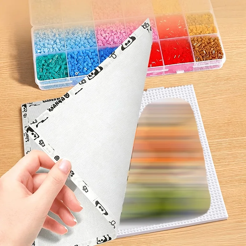 Papel de planchado resistente al calor para abalorios termoadhesivos, hojas reutilizables antiadherentes para abalorios Perler, manualidades de arte de píxeles DIY y pegboard.