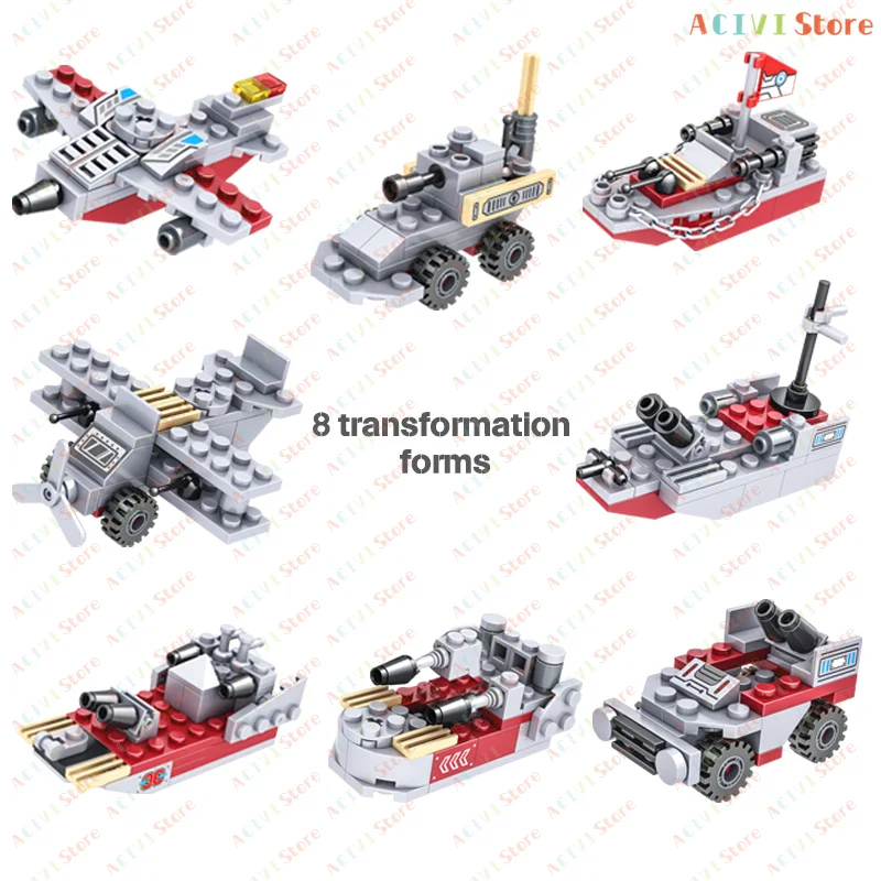 Navy War Chariot, barco del ejército, modelo de avión, buques de guerra, bloques de construcción compatibles con Lego, juego de construcción para niños, juguetes de ladrillos