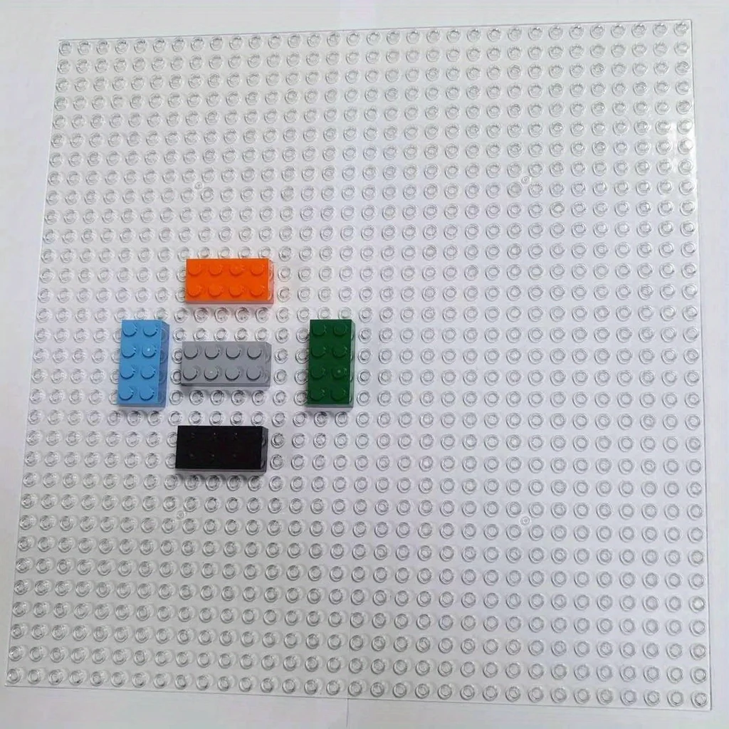 Placas base de 32x32 puntos, placa de bloques de construcción de partículas pequeñas transparentes, ladrillos DIY de un solo lado, placa de montaje de plástico ABS para niños