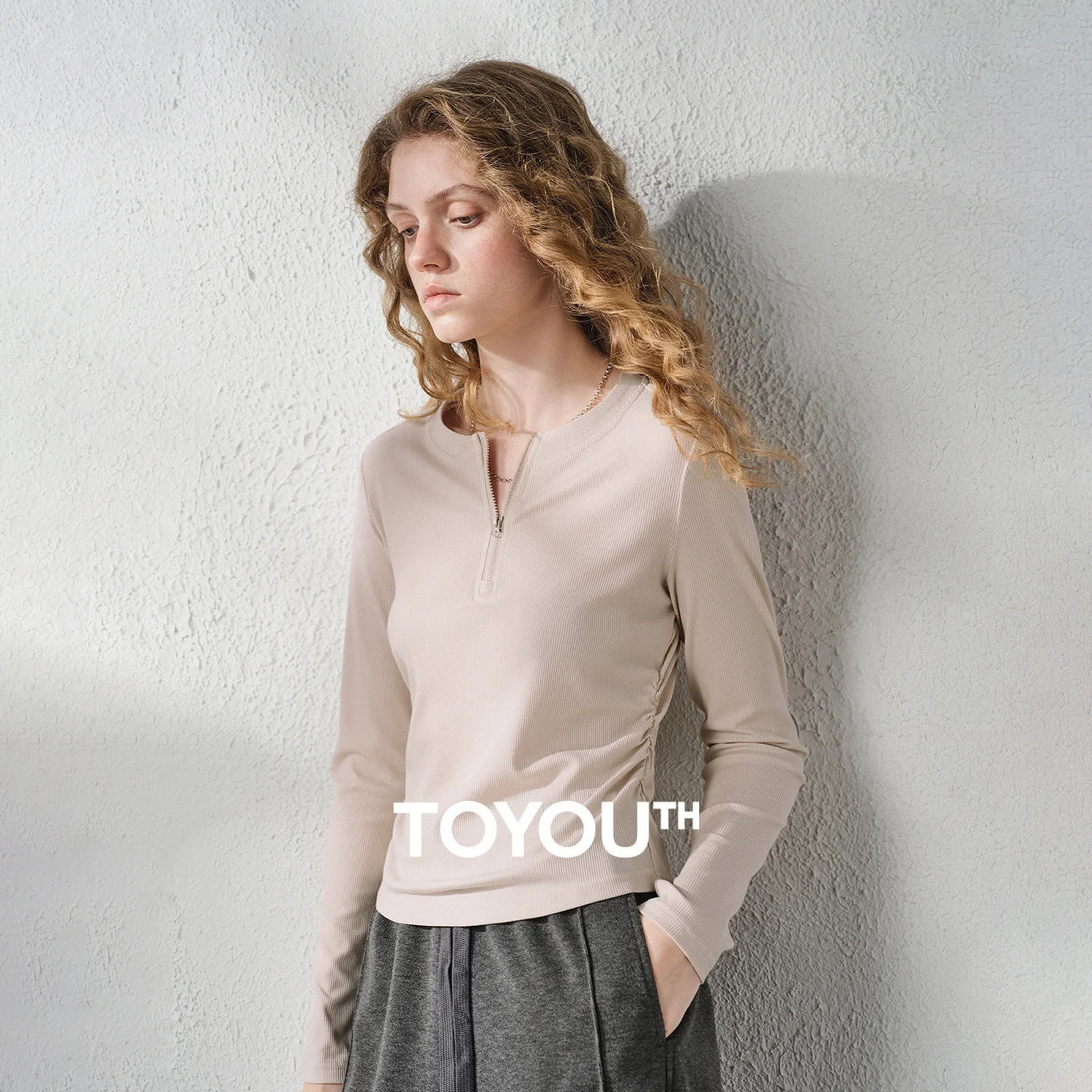 TOYOUTH Camiseta interior de manga larga antibacteriana 5A para mujer, nueva colección otoño 2026, licra elástica, ajuste ceñido, moldea la cintura