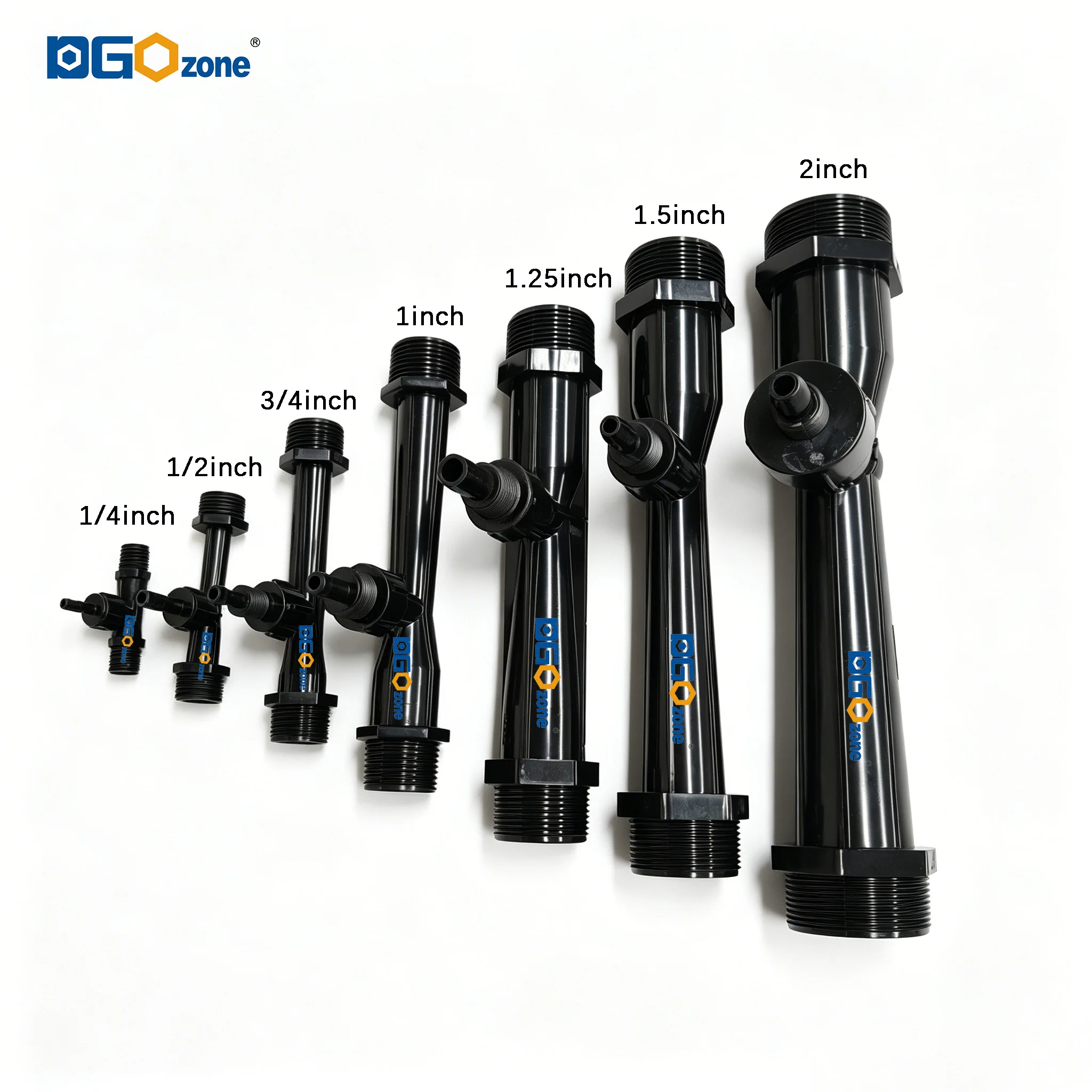 Inyector Venturi DGOzone de UPVC con Válvula para Mezcla de Líquidos, Rosca BSP de 1'', 1.25'' y 1.5'', Jeringa para Fertilizantes