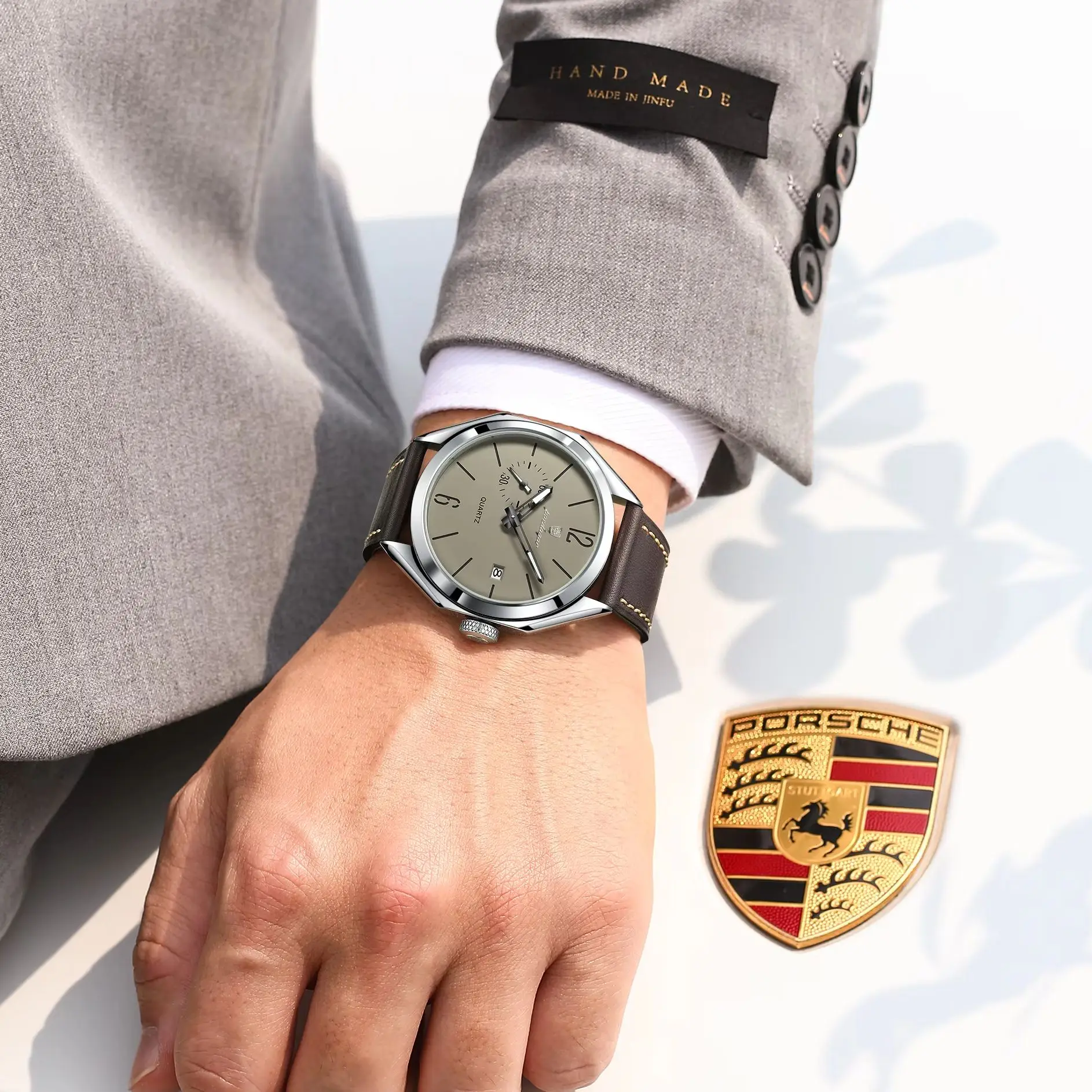 Reloj de Pulsera POEDAGAR Original para Hombre, Diseño Moderno, Correa de Cuero, Cuarzo, Estilo Ejecutivo, Resistente al Agua, Luminoso, con Fecha, Elegante