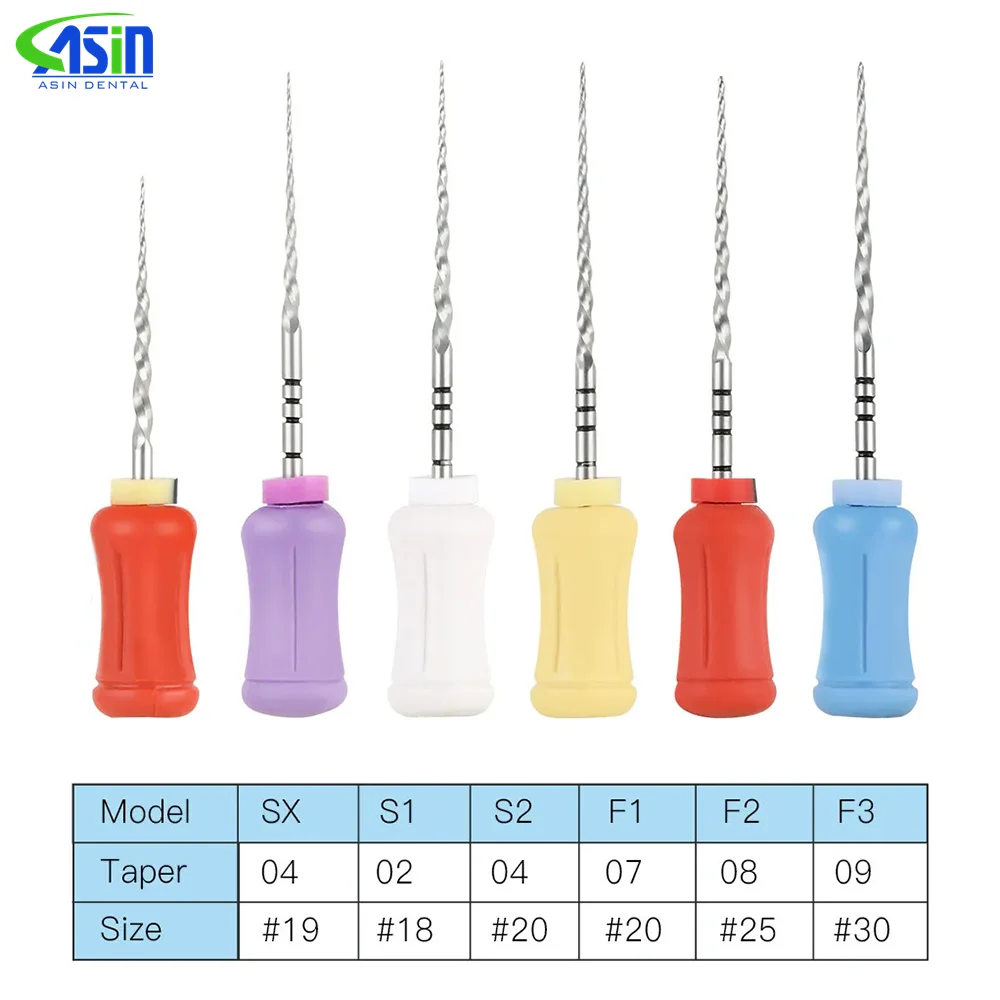 6 unids/caja de limas NITI de uso manual Dental Denspay 21mm/25mm/31mm limas súper rotativas limas de conducto radicular de dentista herramientas de acabado moldeador