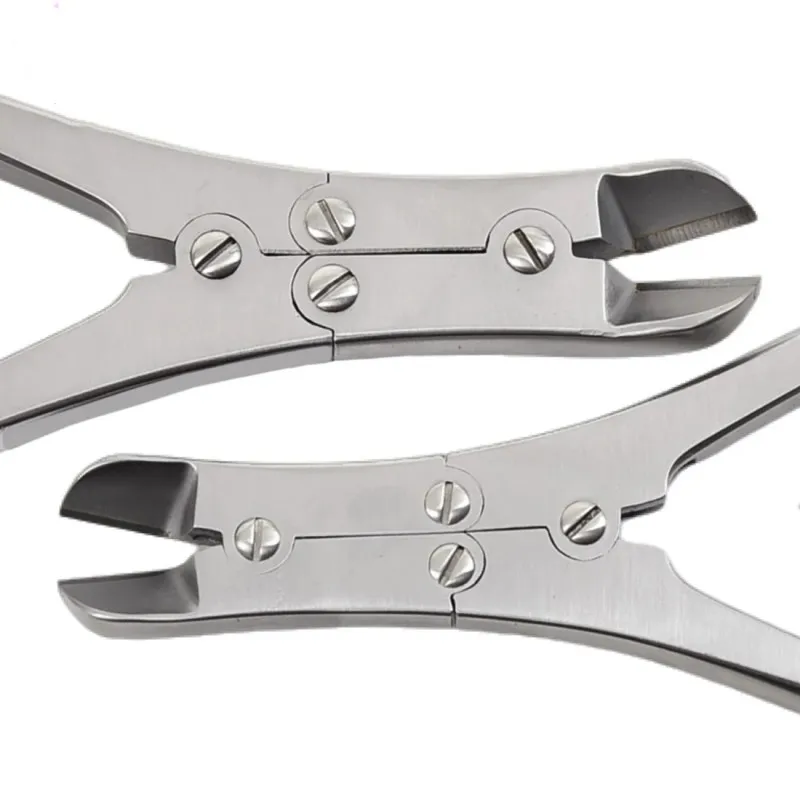 Tijeras cortadores de alambre de doble articulación, tijeras biseladas, instrumentos quirúrgicos de hueso, tijeras ortopédicas, 1 ud.