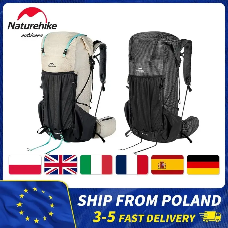 Mochila Naturehike Rock 2.0 para Exteriores, Mochila de Senderismo para Hombre y Mujer, Gran Capacidad 60+5L, Impermeable, para Escalada y Viajes