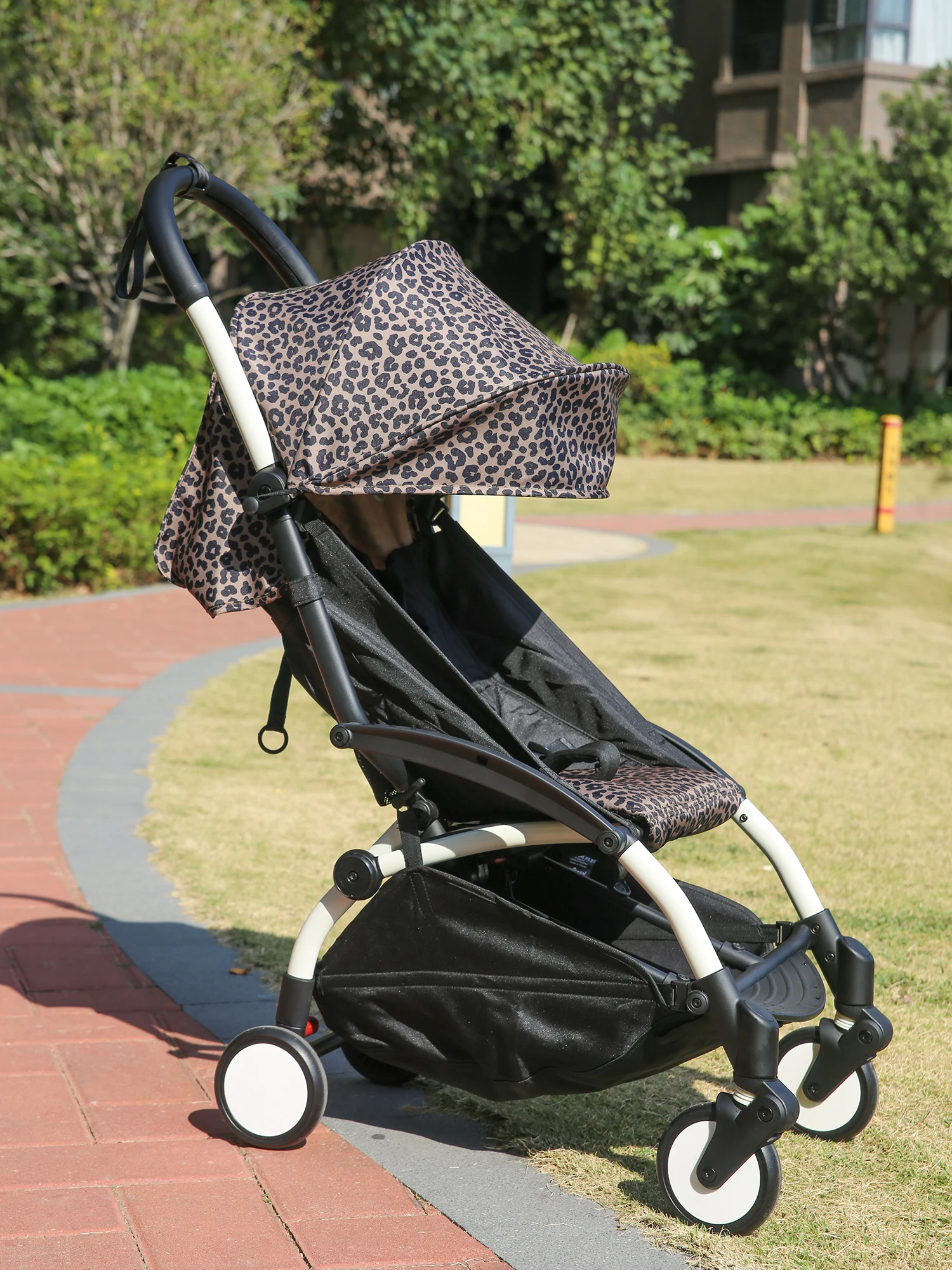 6 + dosel y colchón aptos para YOYO3 YOYO2 YOYA tela gruesa impermeable estampado de leopardo sombrilla cojín accesorios de cochecito de bebé