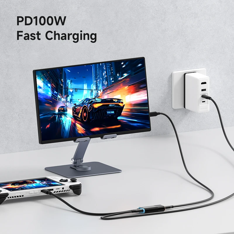 Adaptador de Carga USB-C a Gafas AR Hagibis, Convertidor de Carga y Reproducción, HUB USB C PD de 100W para Switch 1/2, Rokid/Xreal/RayNeo Air