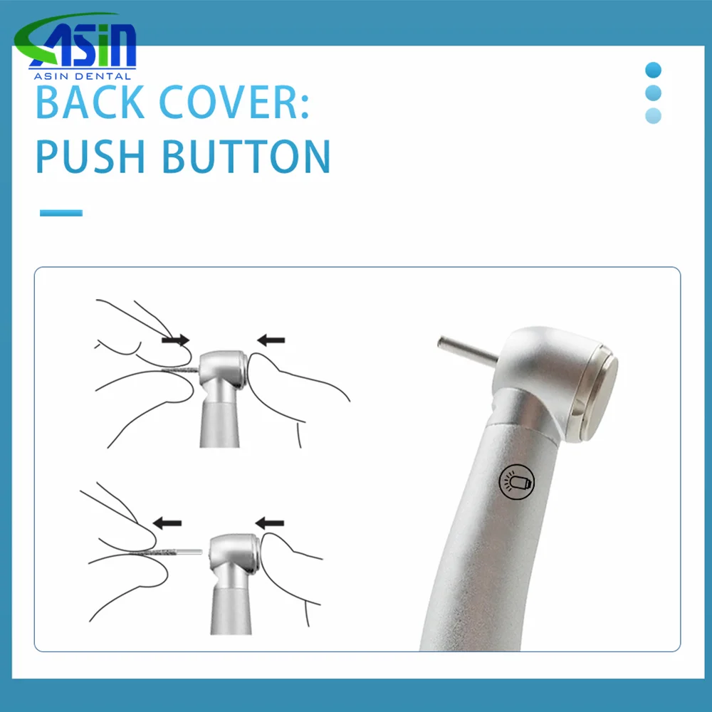 Pieza de mano dental de alta velocidad con fibra óptica LED, turbina tipo KV 9000, herramientas de odontología, material dental