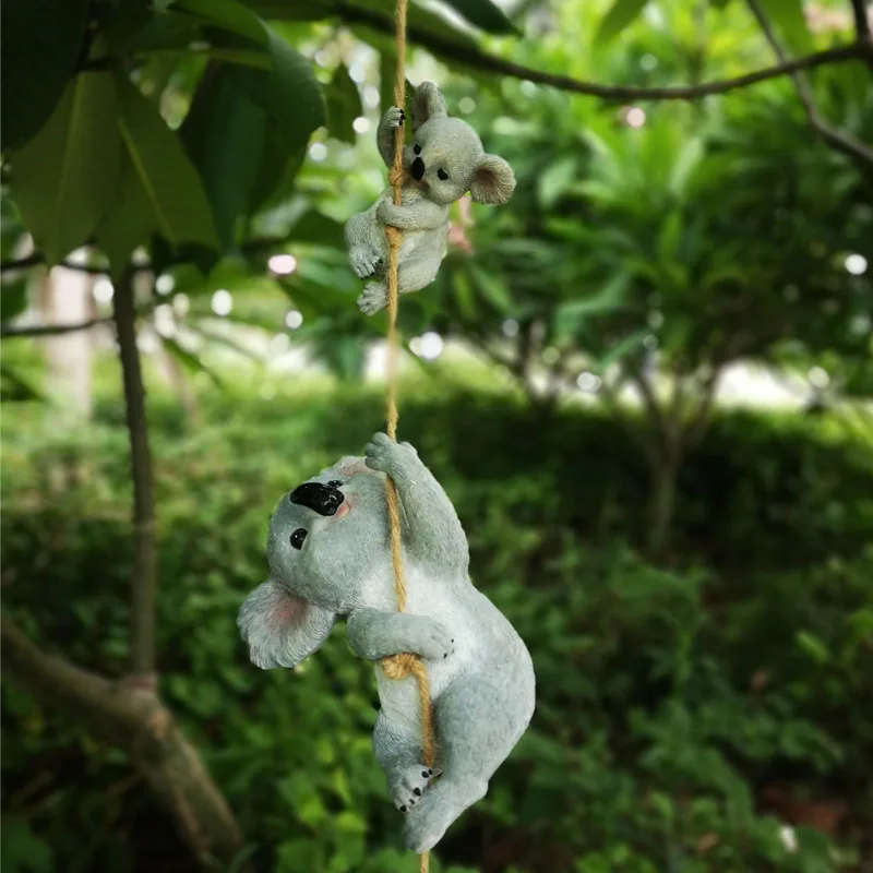 Adorno Colgante de Resina con Figura de Madre y Cría de Ardilla, Estatua para Jardín Exterior, Arte para Patio, Decoración para Árbol