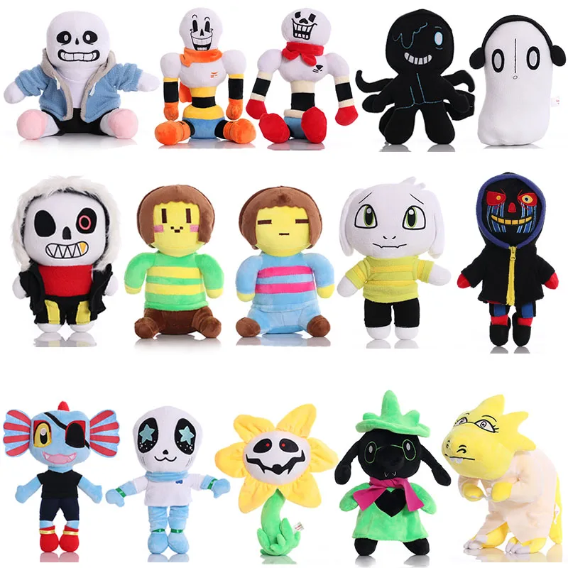 Juguetes de peluche Undertale de 20-30cm, muñeco de peluche Undertale Sans, papiro, Ootopus, música, Alphys Frisk, juguetes de peluche para niños, regalos