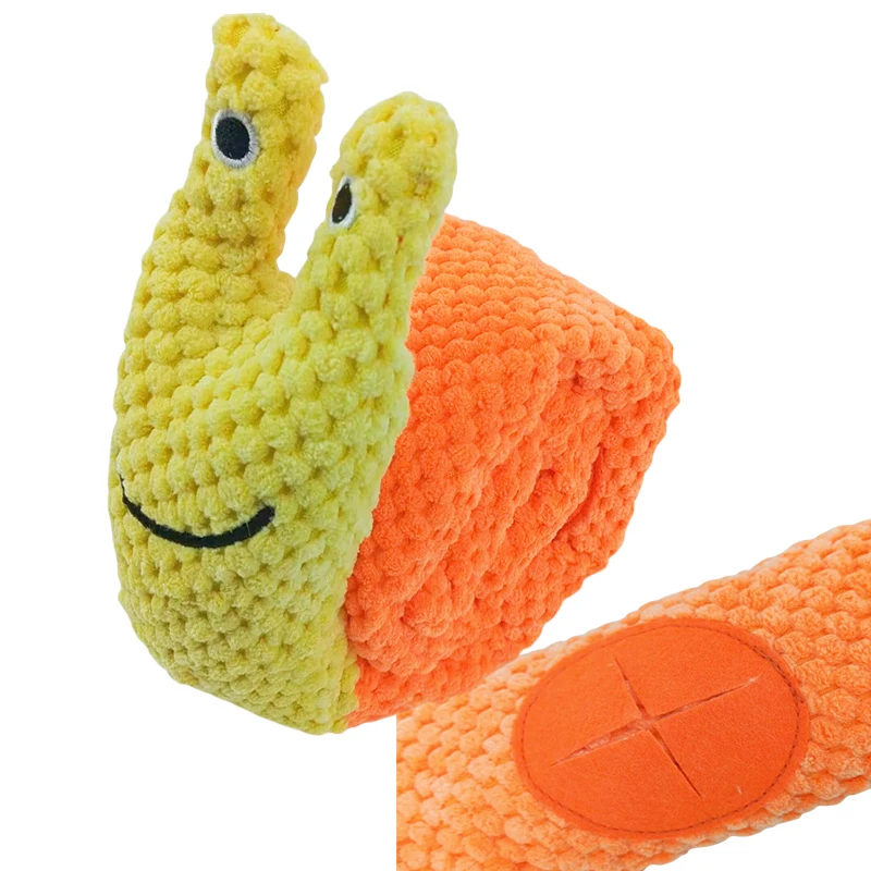 Juguete Interactivo para Perros, Dispensador de Comida, Peluche Indestructible con Sonido, Juguetes Resistentes y Plegables con Forma de Caracol para Cachorros, Suministros para Mascotas