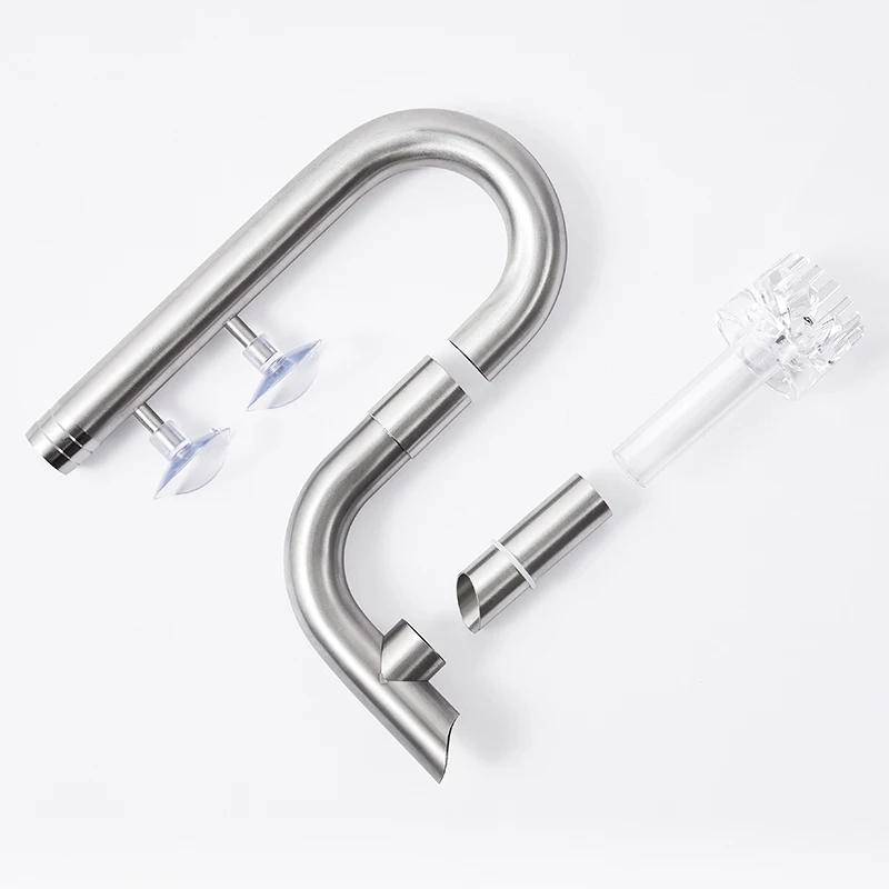 Tubo de filtro de acero inoxidable Week Aqua 304 con espumadera de superficie para influjo y salida de tubos de lirio para acuario