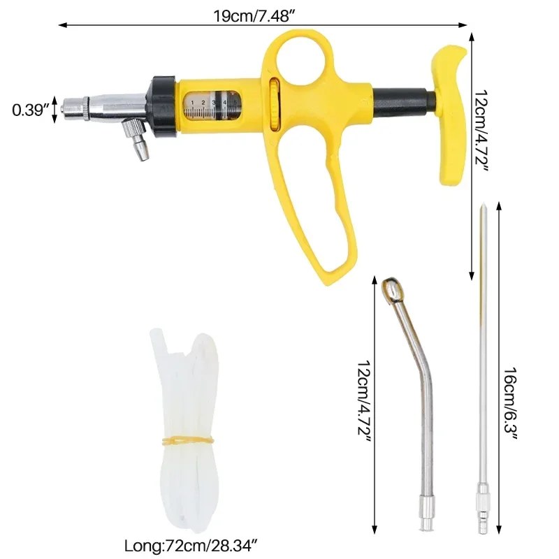 Jeringa de inyección continua para ganado, alimentador de medicina Animal de vacunación automática de plástico de 5/10ml para vaca, cerdo y oveja, 1 ud.