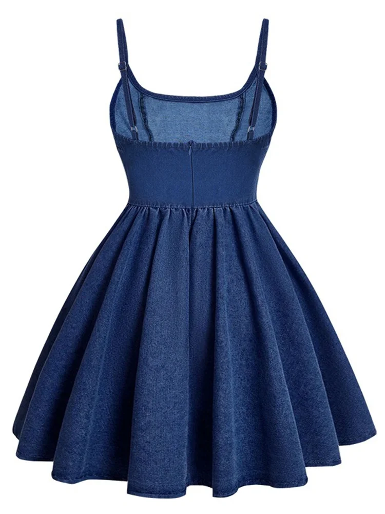 Wmstar-vestidos vaqueros para mujer, camisola informal elegante sin mangas, vestido Midi, ropa de verano a la moda, venta al por mayor, nuevo estilo