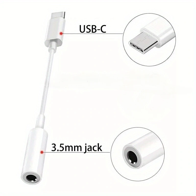 Adaptador USB C a Audio, tipo C a conector de auriculares hembra de 3,5mm Cable DAC de alta resolución, adaptador de Audio Digital Dongle Cable de auriculares convertidor