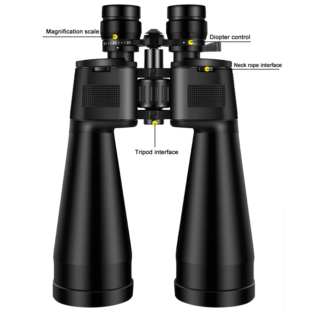 BORWOLF 20-60X70 Binoculares Gran Aumento Zoom de Largo Alcance 60 Veces Caza Telescopio Astronómico HD Profesiona Zoom