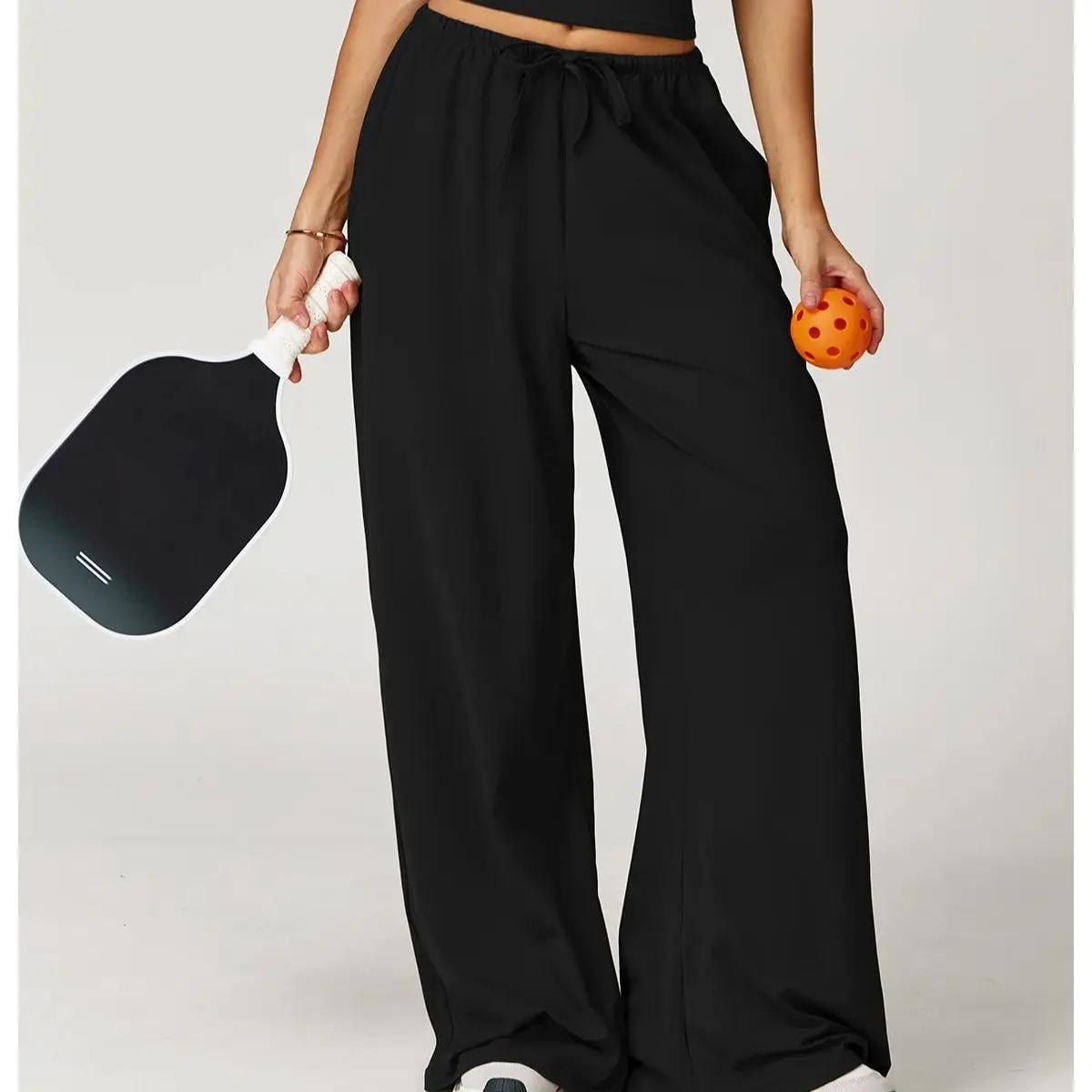 Pantalones de yoga de cintura alta para mujer, pantalones casuales sueltos de corte recto, pantalones deportivos para mujer, pantalones de fitness para correr, pantalones de entrenamiento con efecto push-up y cordón ajustable