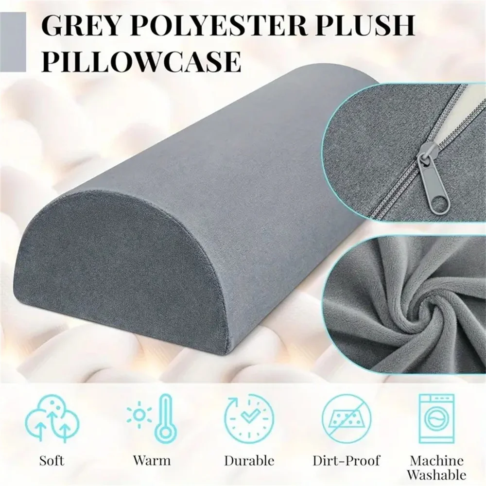 Reforzador de media luna, almohada semi-rollo para rodilla, soporte para tobillo y rodilla, elevación de espalda, alivio del cuello Lumbar, relleno de espuma viscoelástica de calidad para el dolor