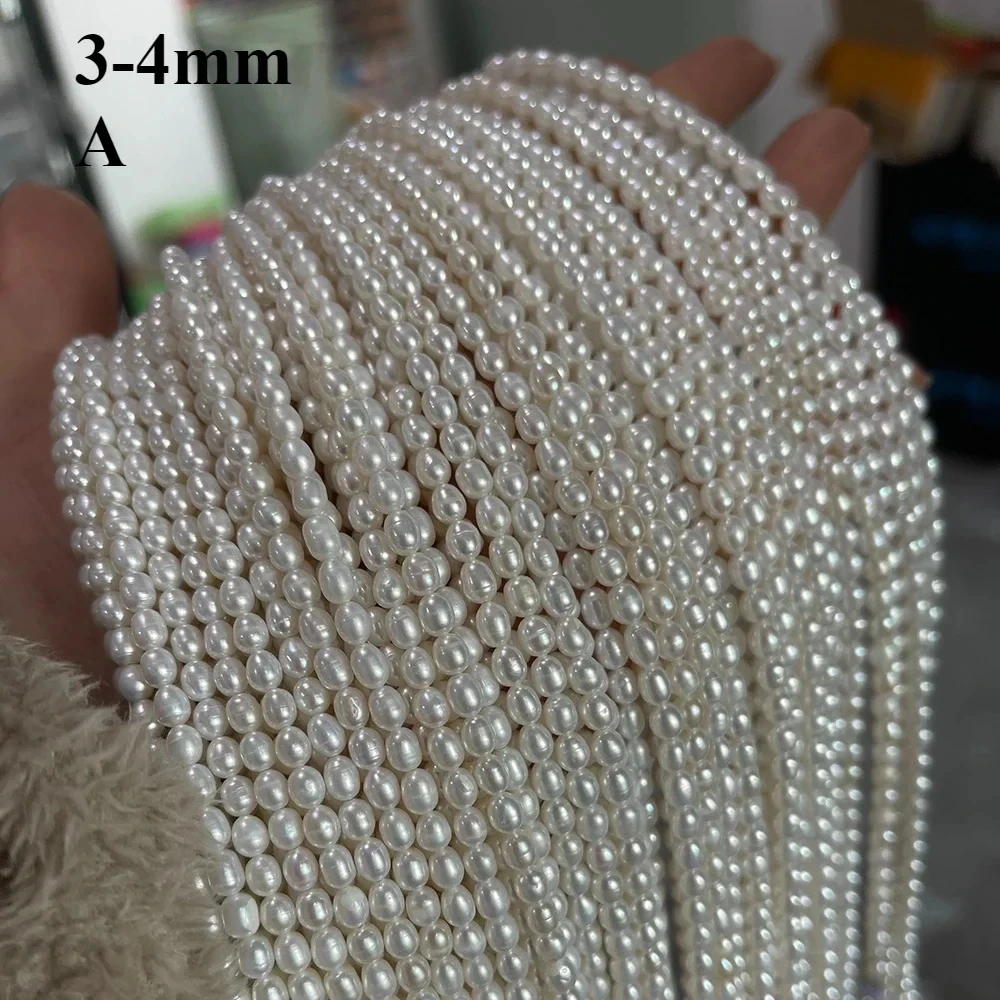 Perlas naturales de agua dulce casi redondas de alta calidad AAA para fabricación de joyas, suministros, accesorios para pulseras y collares DIY